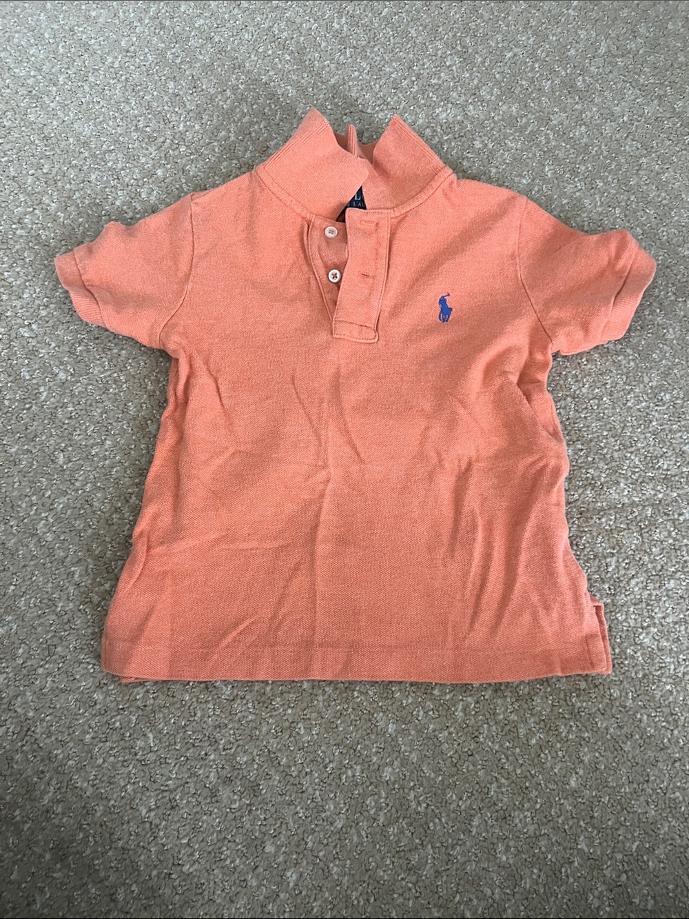 Ralph Lauren Orange Polo Shirt with Blue Pony